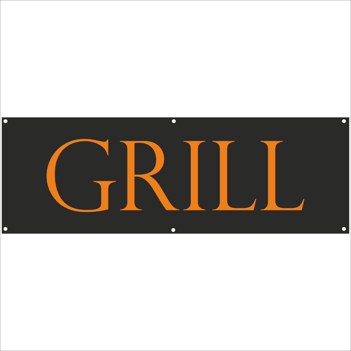 Werbeplane - Gerüstplane - p23 - Grill - Imbiss - NEU - Plane für Baustelle- Garten- Zaun oder Veranstaltung