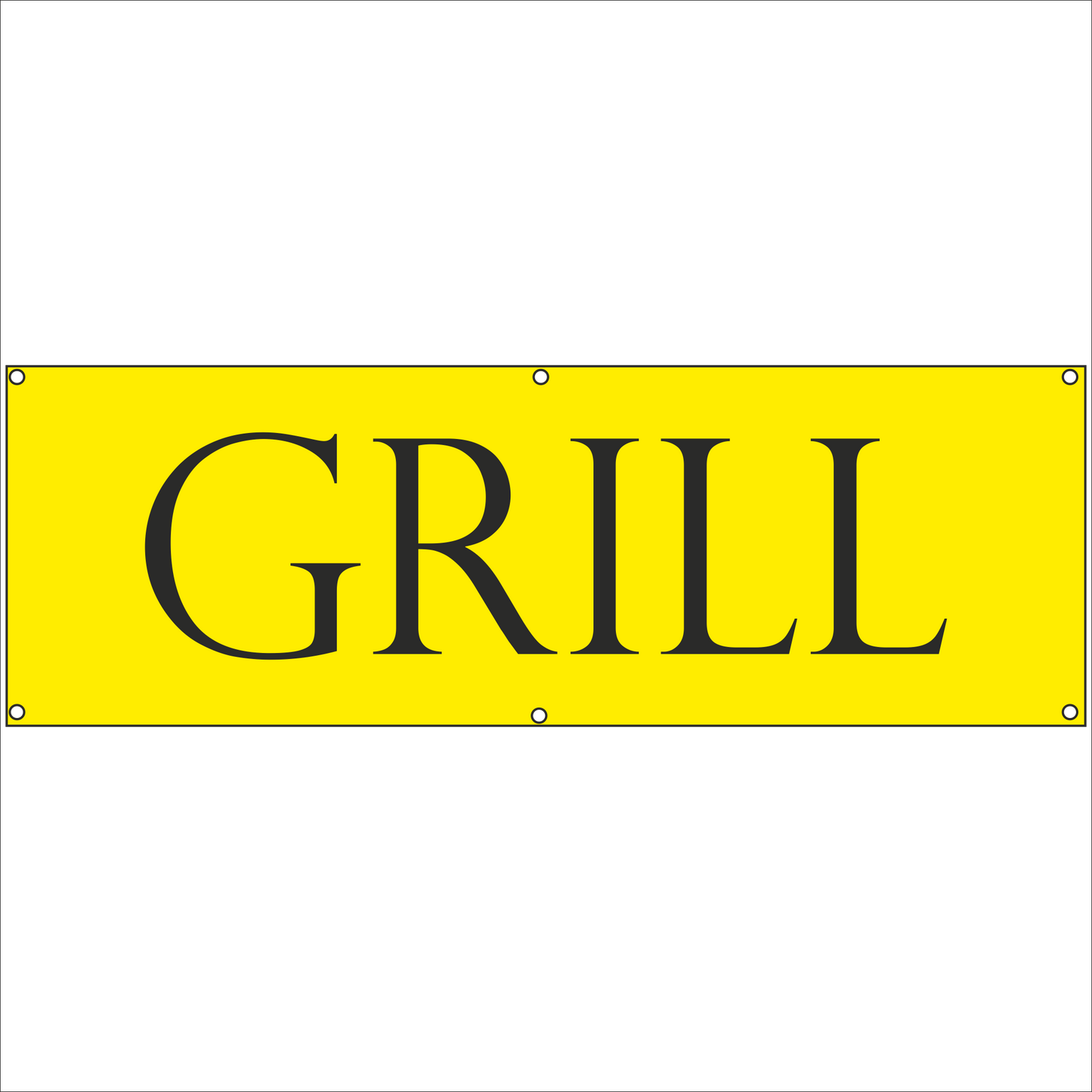 Werbeplane - Gerüstplane - p23 - Grill - Imbiss - NEU - Plane für Baustelle- Garten- Zaun oder Veranstaltung