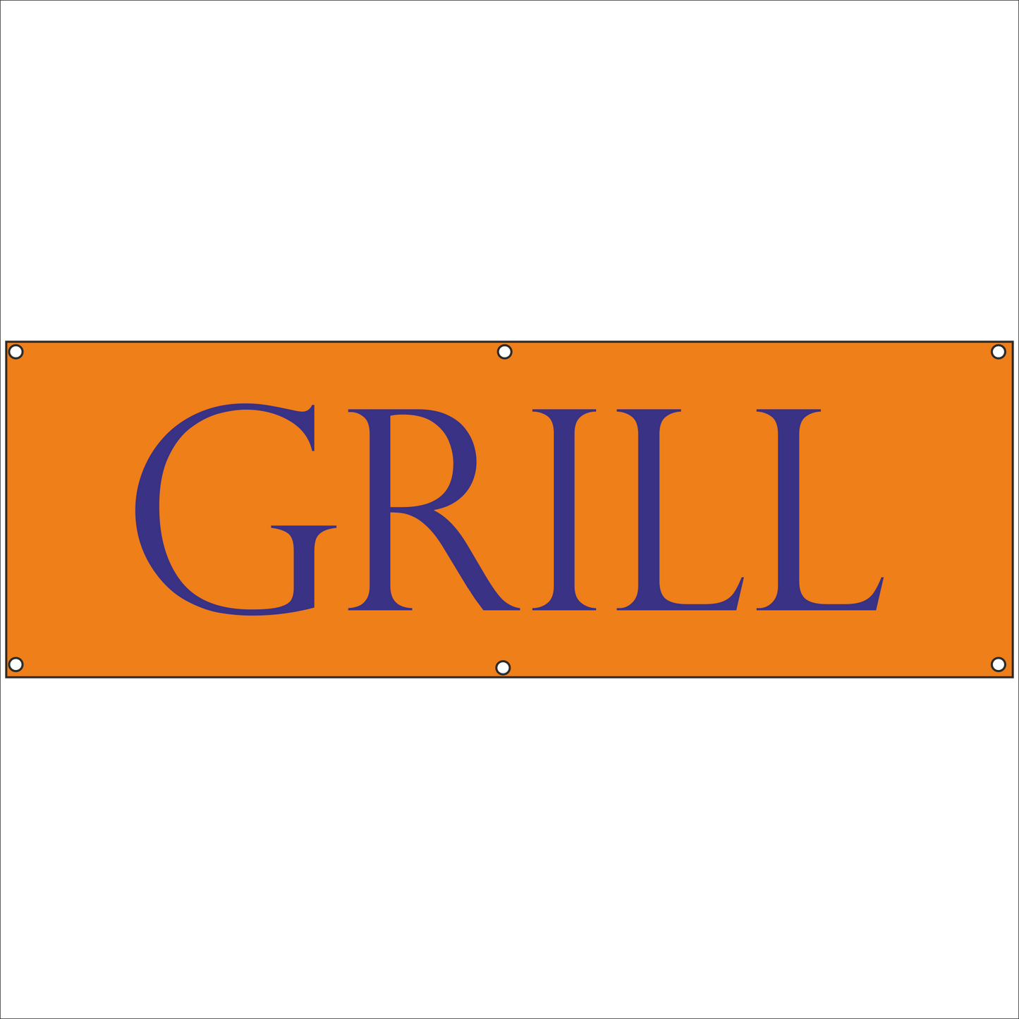 Werbeplane - Gerüstplane - p23 - Grill - Imbiss - NEU - Plane für Baustelle- Garten- Zaun oder Veranstaltung