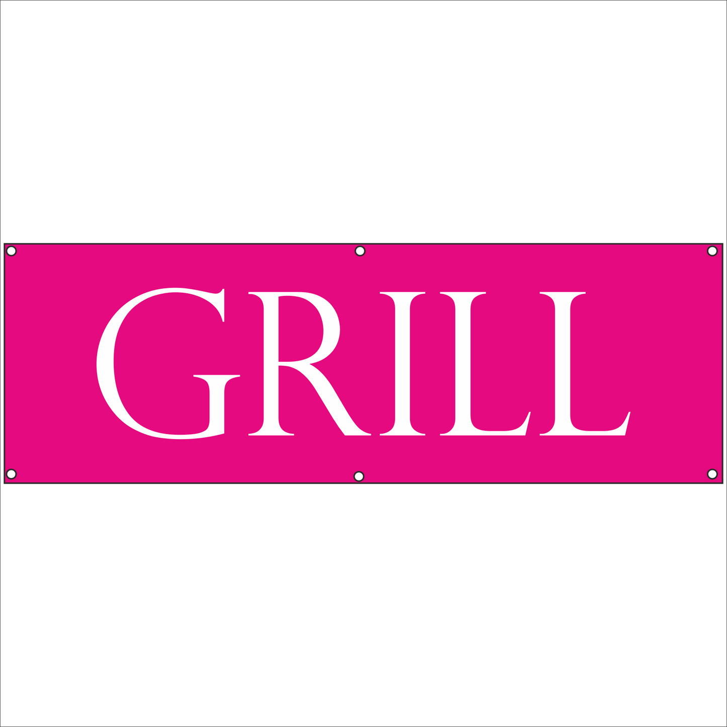 Werbeplane - Gerüstplane - p23 - Grill - Imbiss - NEU - Plane für Baustelle- Garten- Zaun oder Veranstaltung