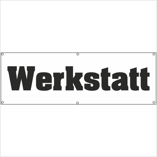 Werbeplane - Gerüstplane - p25 - Werkstatt - NEU - Plane für Baustelle- Garten- Zaun oder Veranstaltung