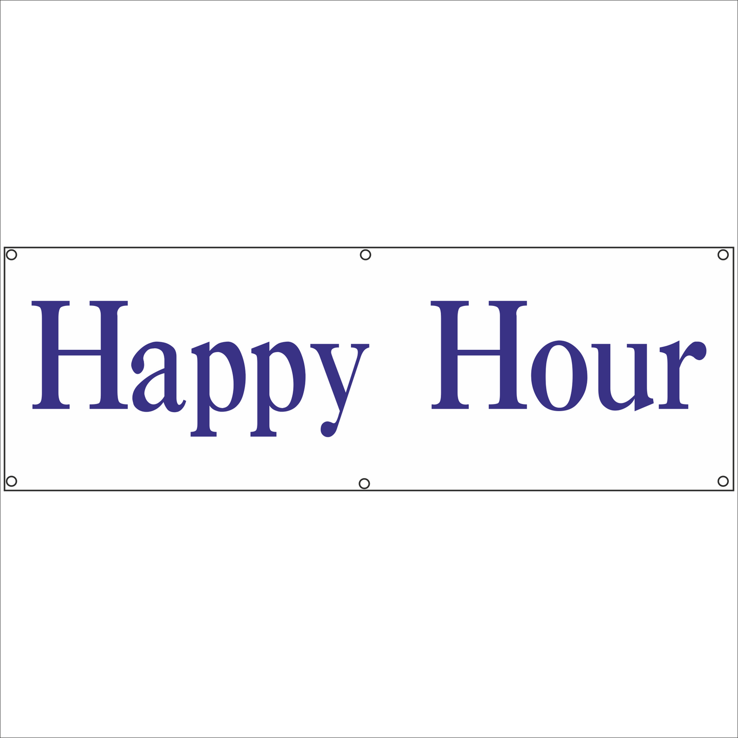 Werbeplane - Gerüstplane - p26 - Happy Hour - NEU - Plane für Baustelle- Garten- Zaun oder Veranstaltung
