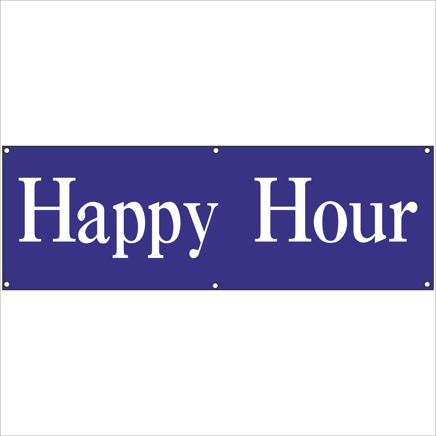 Werbeplane - Gerüstplane - p26 - Happy Hour - NEU - Plane für Baustelle- Garten- Zaun oder Veranstaltung