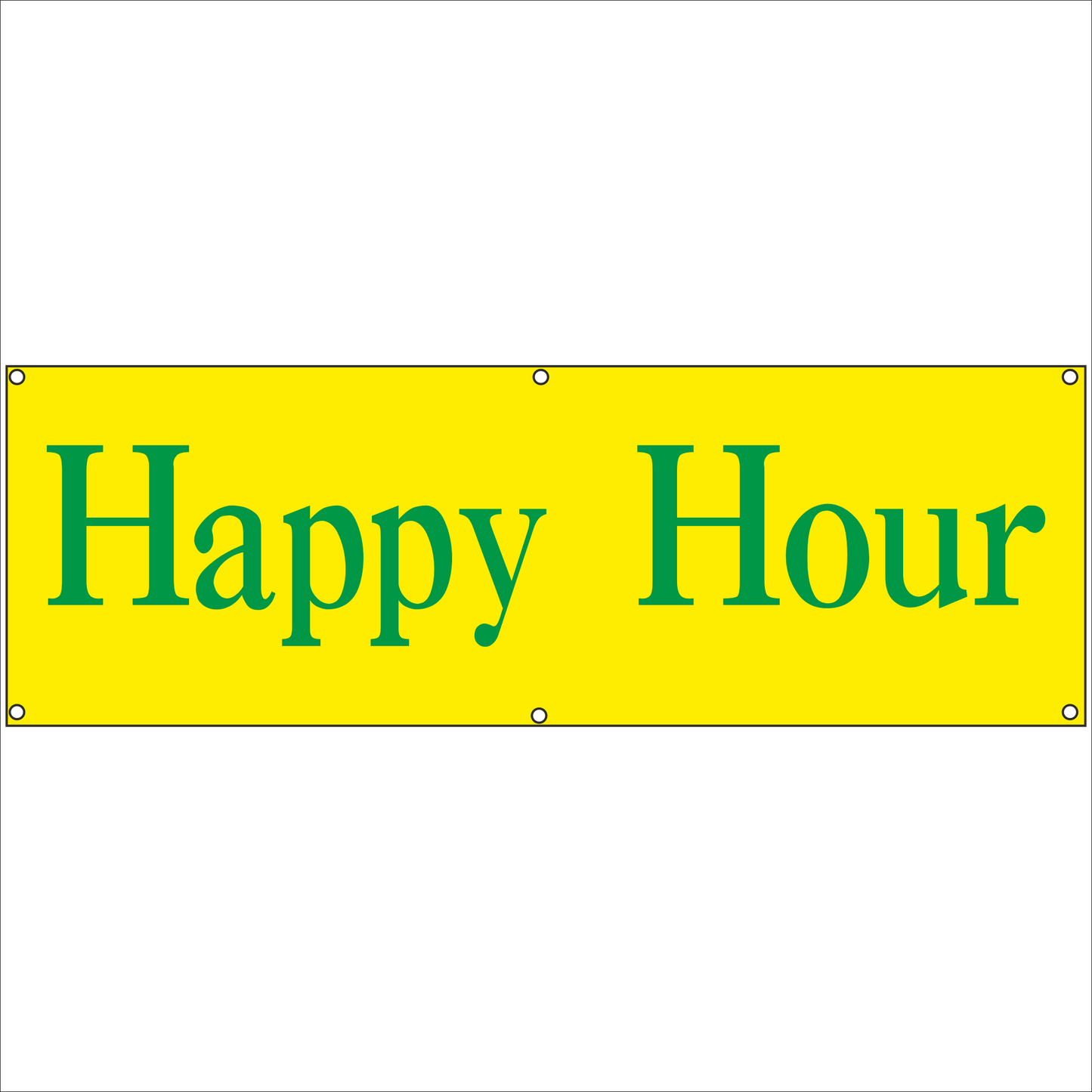 Werbeplane - Gerüstplane - p26 - Happy Hour - NEU - Plane für Baustelle- Garten- Zaun oder Veranstaltung
