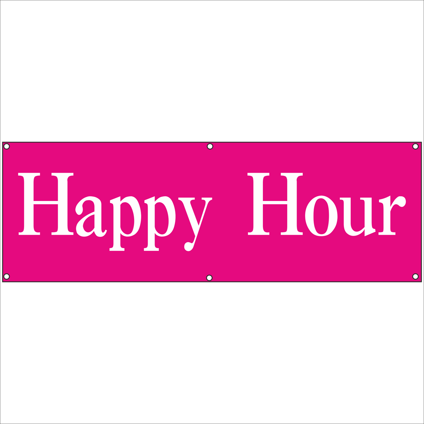 Werbeplane - Gerüstplane - p26 - Happy Hour - NEU - Plane für Baustelle- Garten- Zaun oder Veranstaltung