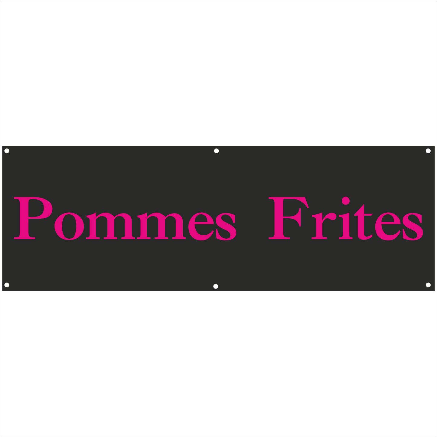 Werbeplane - Gerüstplane - p28 - Pommes - NEU - Plane für Baustelle- Garten- Zaun oder Veranstaltung