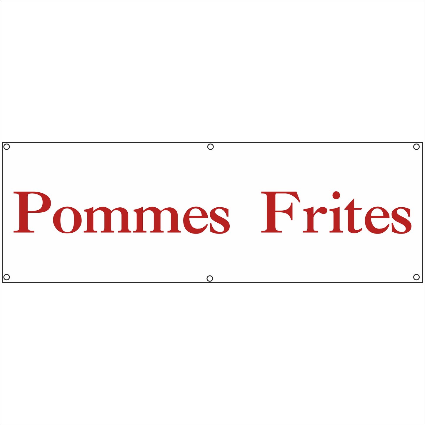 Werbeplane - Gerüstplane - p28 - Pommes - NEU - Plane für Baustelle- Garten- Zaun oder Veranstaltung