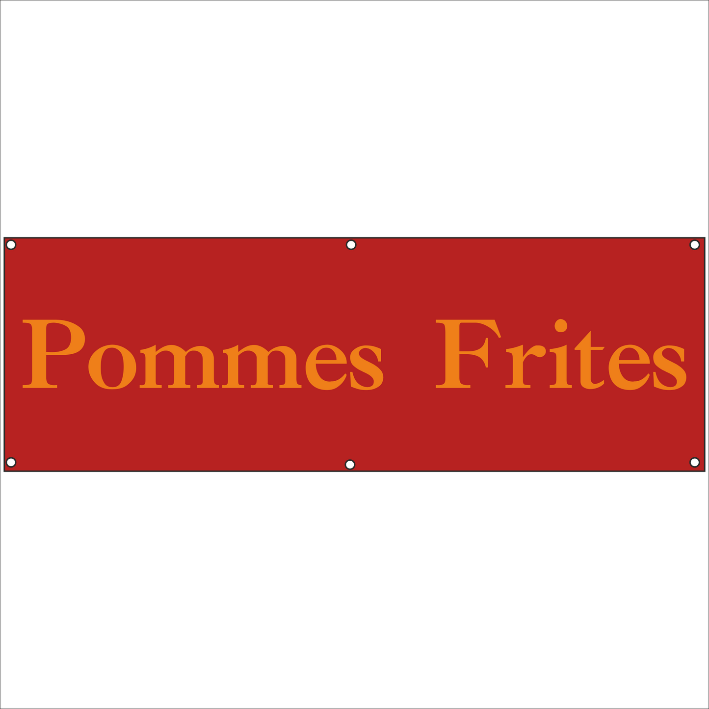Werbeplane - Gerüstplane - p28 - Pommes - NEU - Plane für Baustelle- Garten- Zaun oder Veranstaltung