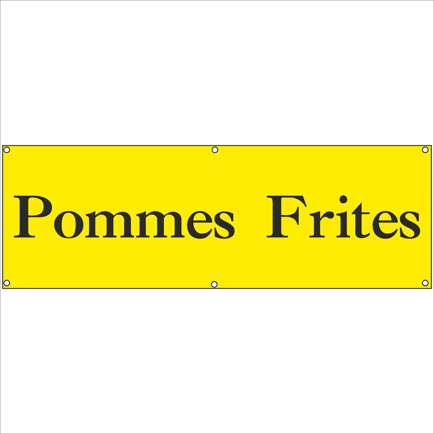 Werbeplane - Gerüstplane - p28 - Pommes - NEU - Plane für Baustelle- Garten- Zaun oder Veranstaltung