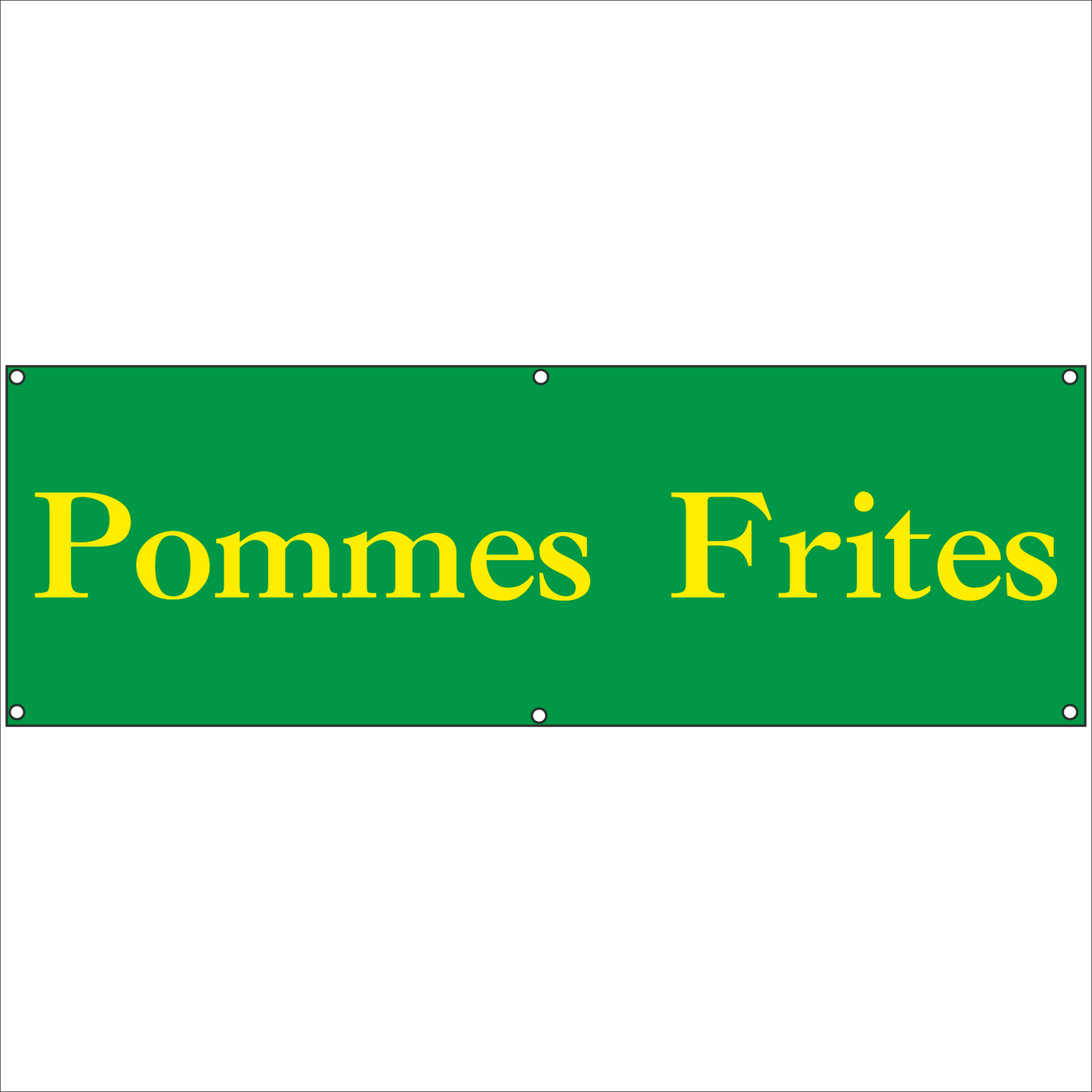Werbeplane - Gerüstplane - p28 - Pommes - NEU - Plane für Baustelle- Garten- Zaun oder Veranstaltung