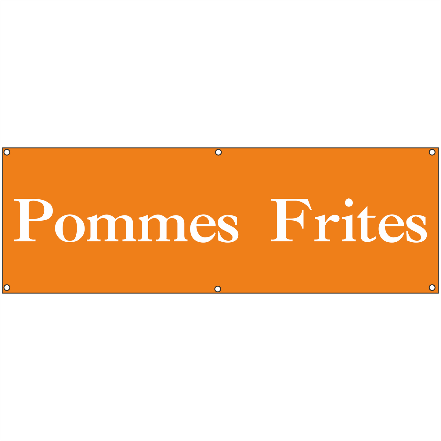 Werbeplane - Gerüstplane - p28 - Pommes - NEU - Plane für Baustelle- Garten- Zaun oder Veranstaltung