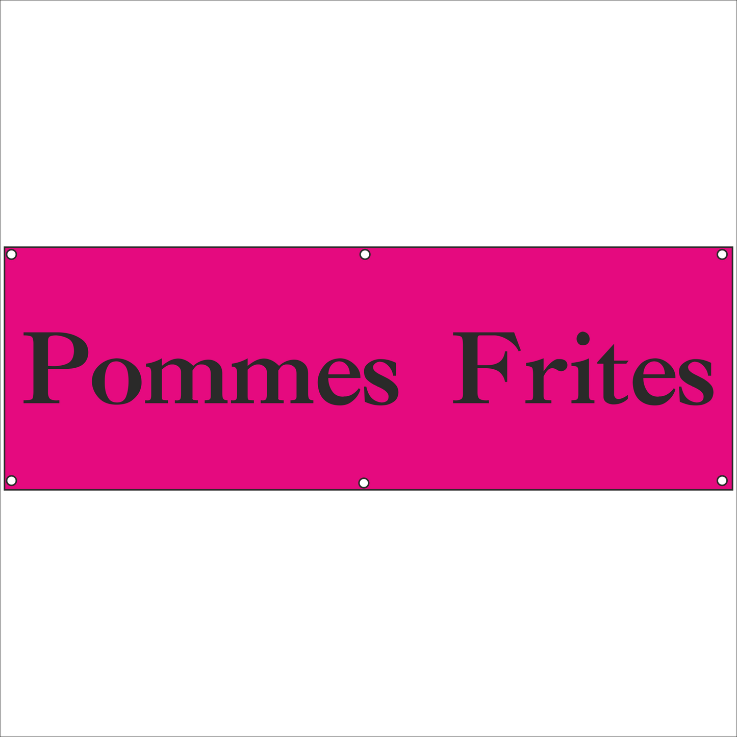 Werbeplane - Gerüstplane - p28 - Pommes - NEU - Plane für Baustelle- Garten- Zaun oder Veranstaltung