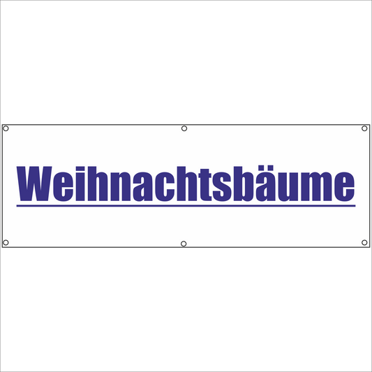 Werbeplane - Gerüstplane - p031 - Weihnachtsbäume - NEU - Plane für Baustelle- Garten- Zaun oder Veranstaltung