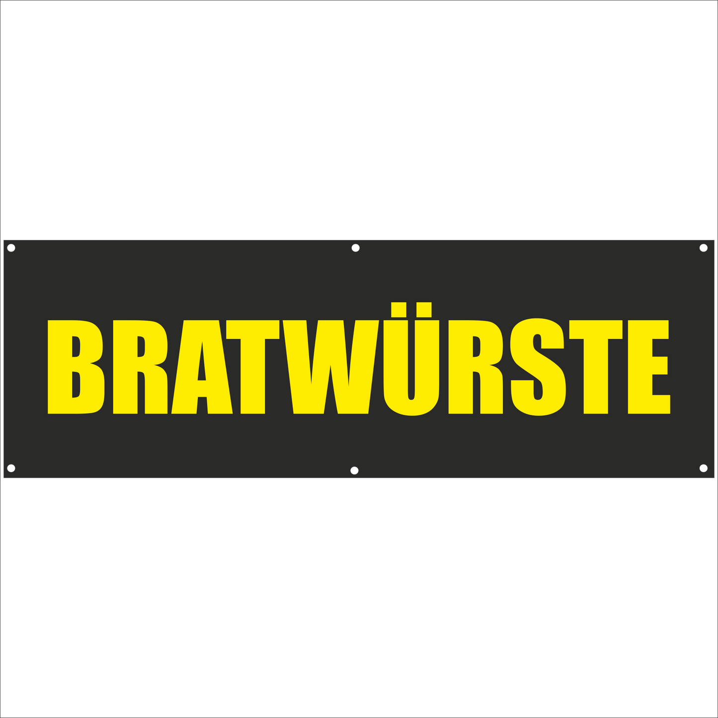 Werbeplane - Gerüstplane - p032 - Bratwürste - NEU - Plane für Baustelle- Garten- Zaun oder Veranstaltung