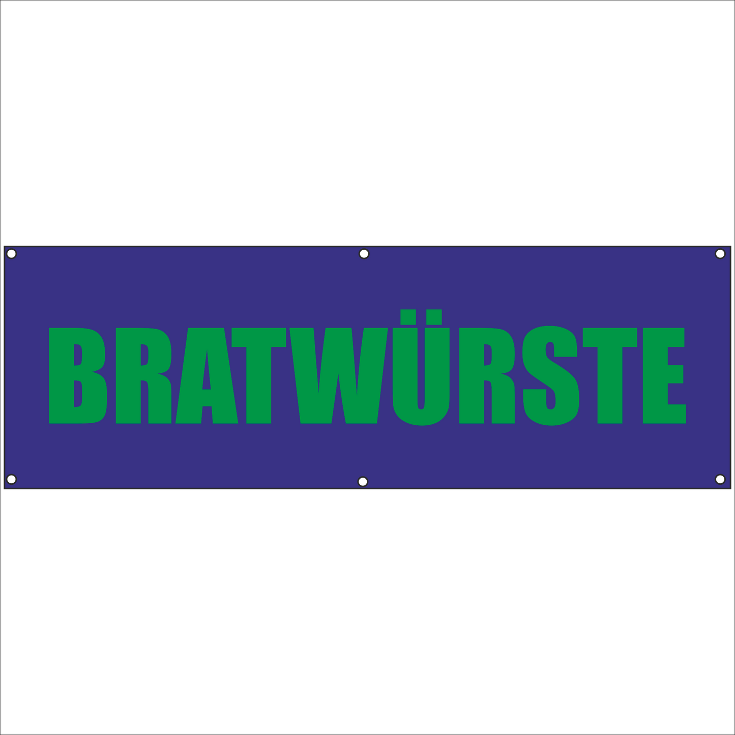 Werbeplane - Gerüstplane - p032 - Bratwürste - NEU - Plane für Baustelle- Garten- Zaun oder Veranstaltung