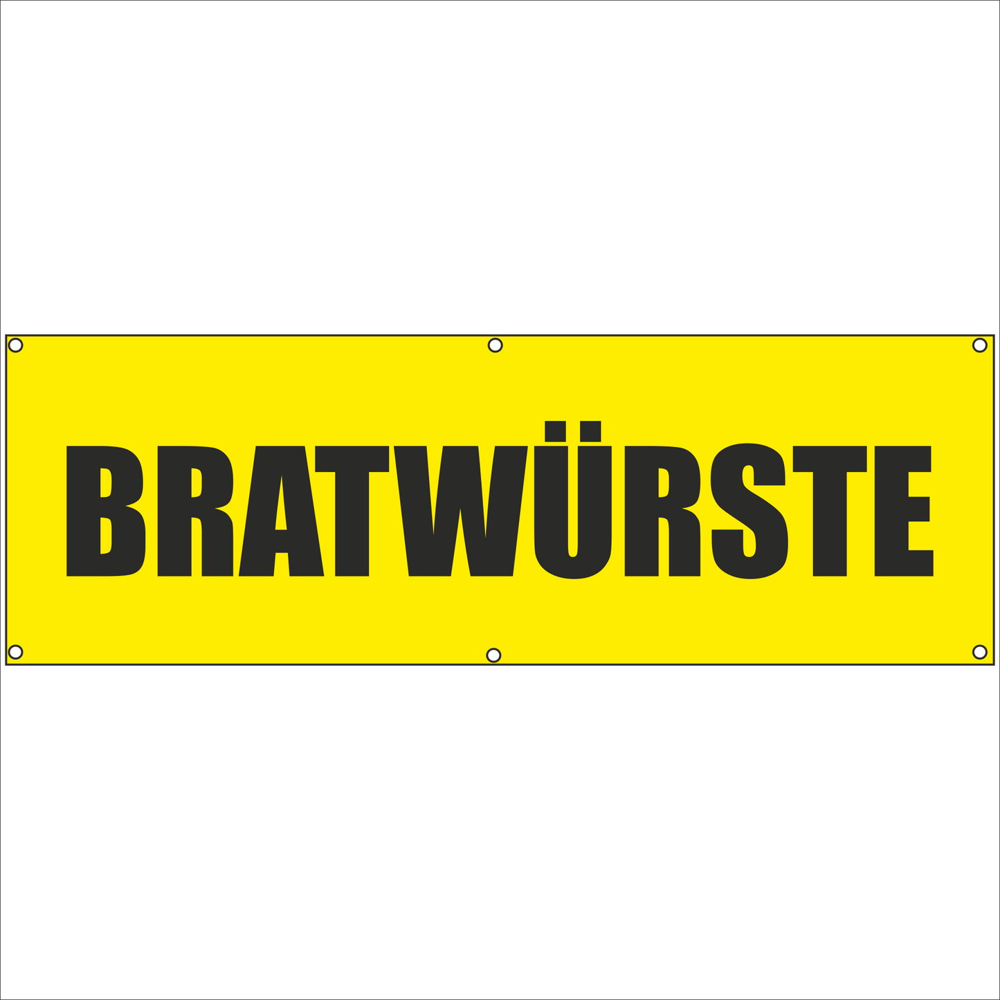 Werbeplane - Gerüstplane - p032 - Bratwürste - NEU - Plane für Baustelle- Garten- Zaun oder Veranstaltung