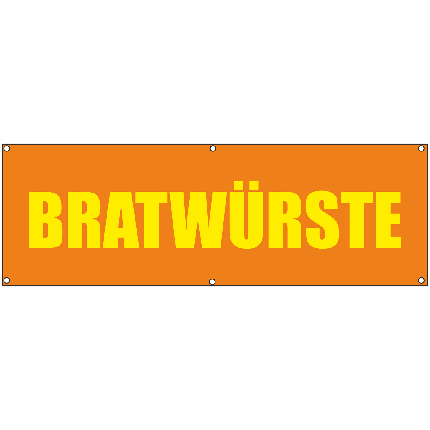 Werbeplane - Gerüstplane - p032 - Bratwürste - NEU - Plane für Baustelle- Garten- Zaun oder Veranstaltung