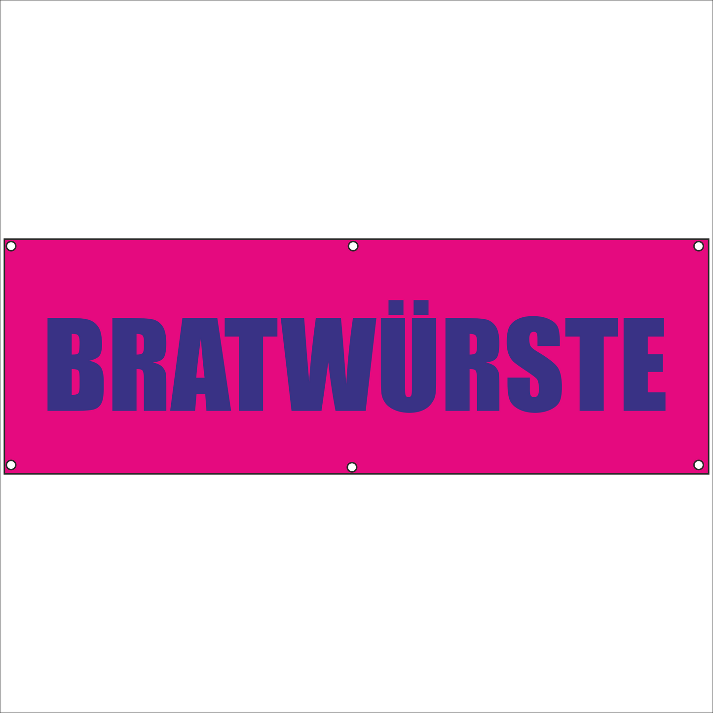 Werbeplane - Gerüstplane - p032 - Bratwürste - NEU - Plane für Baustelle- Garten- Zaun oder Veranstaltung