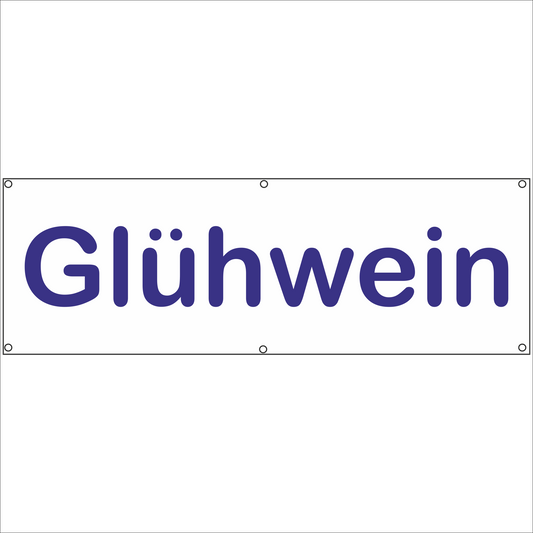 Werbeplane - Gerüstplane - p036 - Glühwein - NEU - Plane für Baustelle- Garten- Zaun oder Veranstaltung
