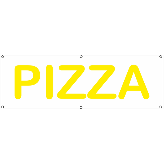 Werbeplane - Gerüstplane - p045 - PIZZA - NEU - Plane für Baustelle- Garten- Zaun oder Veranstaltung