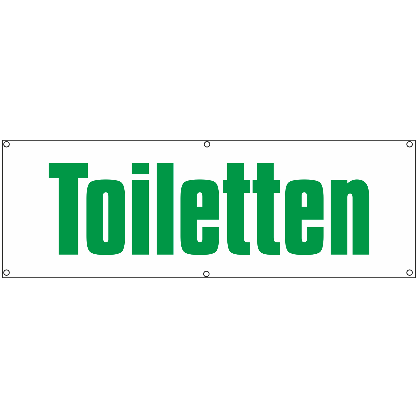 Werbeplane - Gerüstplane - p054 - Toiletten - NEU - Plane für Baustelle- Garten- Zaun oder Veranstaltung
