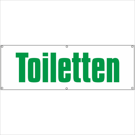 Werbeplane - Gerüstplane - p054 - Toiletten - NEU - Plane für Baustelle- Garten- Zaun oder Veranstaltung