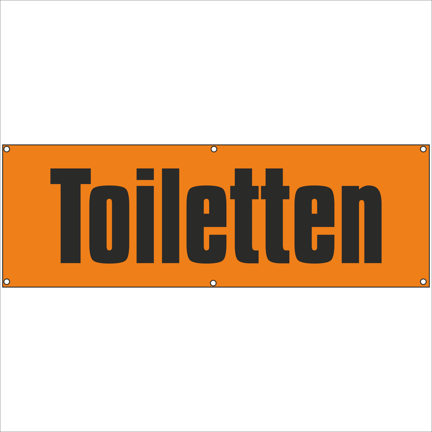 Werbeplane - Gerüstplane - p054 - Toiletten - NEU - Plane für Baustelle- Garten- Zaun oder Veranstaltung
