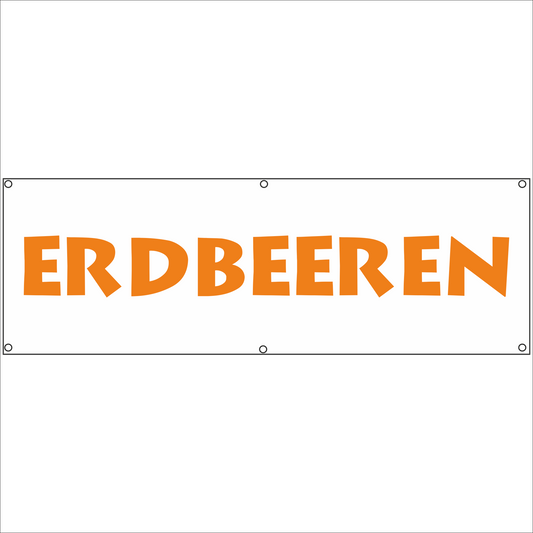 Werbeplane - Gerüstplane - p055 - Erdbeeren - NEU - Plane für Baustelle- Garten- Zaun oder Veranstaltung