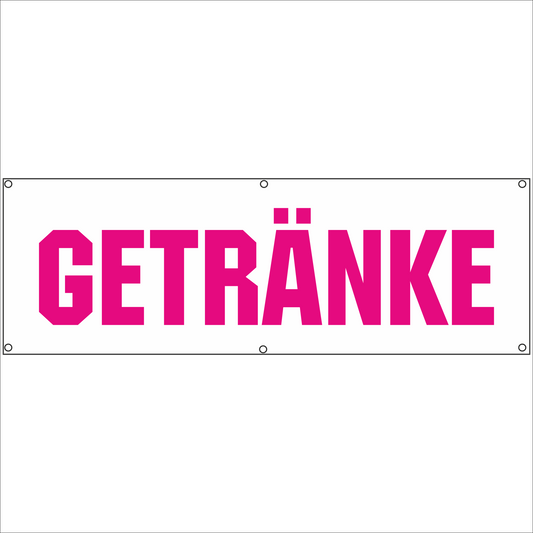 Werbeplane - Gerüstplane - p056 - Getränke - NEU - Plane für Baustelle- Garten- Zaun oder Veranstaltung