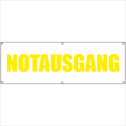 Werbeplane - Gerüstplane - p060 - NOTAUSGANG - NEU - Plane für Baustelle- Garten- Zaun oder Veranstaltung