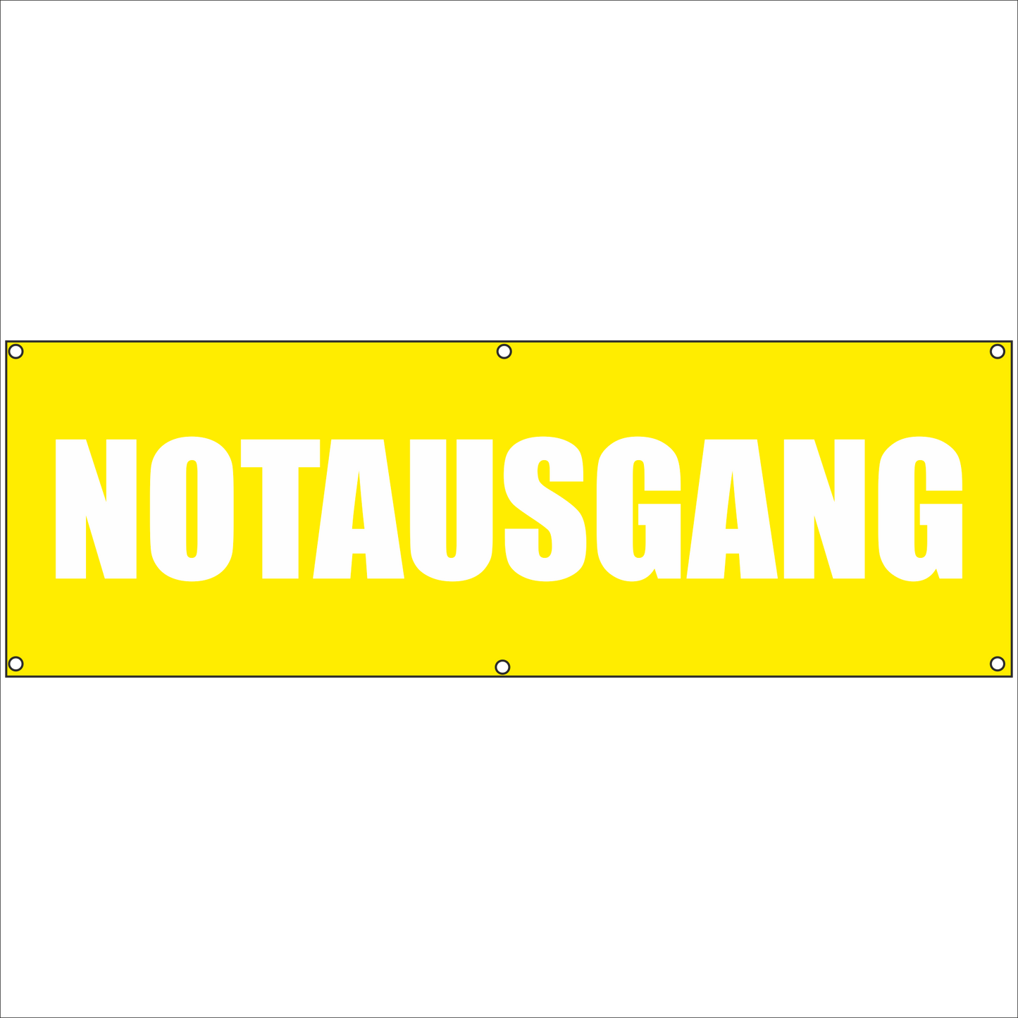 Werbeplane - Gerüstplane - p060 - NOTAUSGANG - NEU - Plane für Baustelle- Garten- Zaun oder Veranstaltung