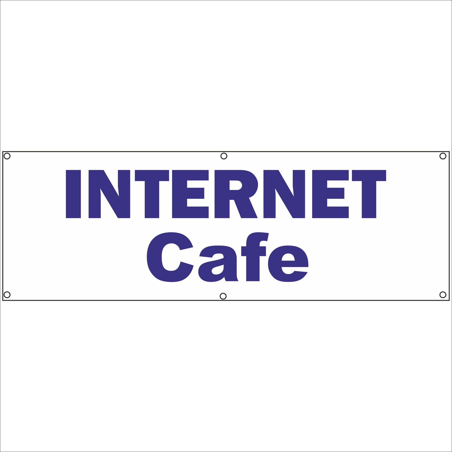 Werbeplane - Gerüstplane - p061 - Internetcafe - NEU - Plane für Baustelle- Garten- Zaun oder Veranstaltung