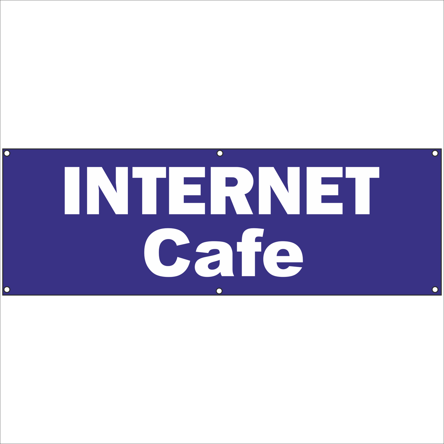 Werbeplane - Gerüstplane - p061 - Internetcafe - NEU - Plane für Baustelle- Garten- Zaun oder Veranstaltung