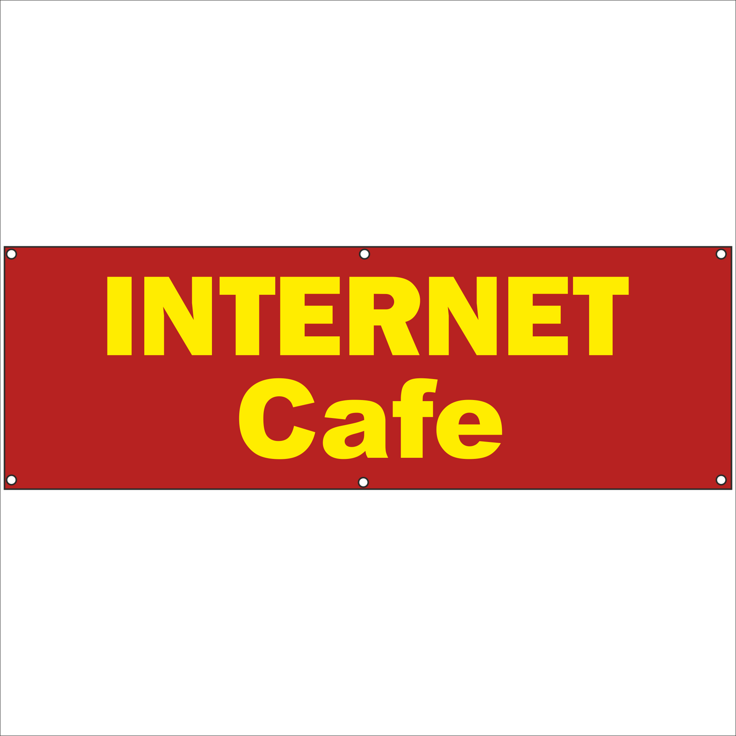 Werbeplane - Gerüstplane - p061 - Internetcafe - NEU - Plane für Baustelle- Garten- Zaun oder Veranstaltung