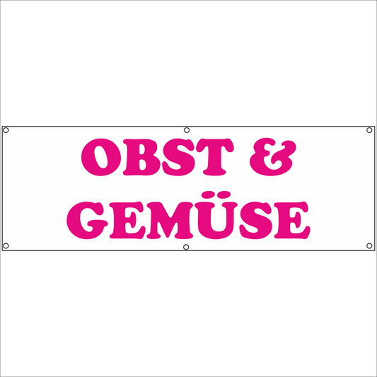 Werbeplane - Gerüstplane - p066 - OBST & GEMÜSE - NEU - Plane für Baustelle- Garten- Zaun oder Veranstaltung