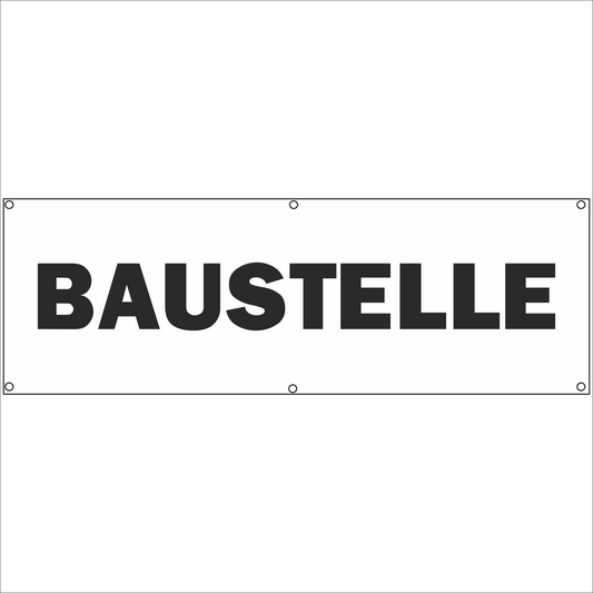 Werbeplane - Gerüstplane - p067 - BAUSTELLE - NEU - Plane für Baustelle- Garten- Zaun oder Veranstaltung