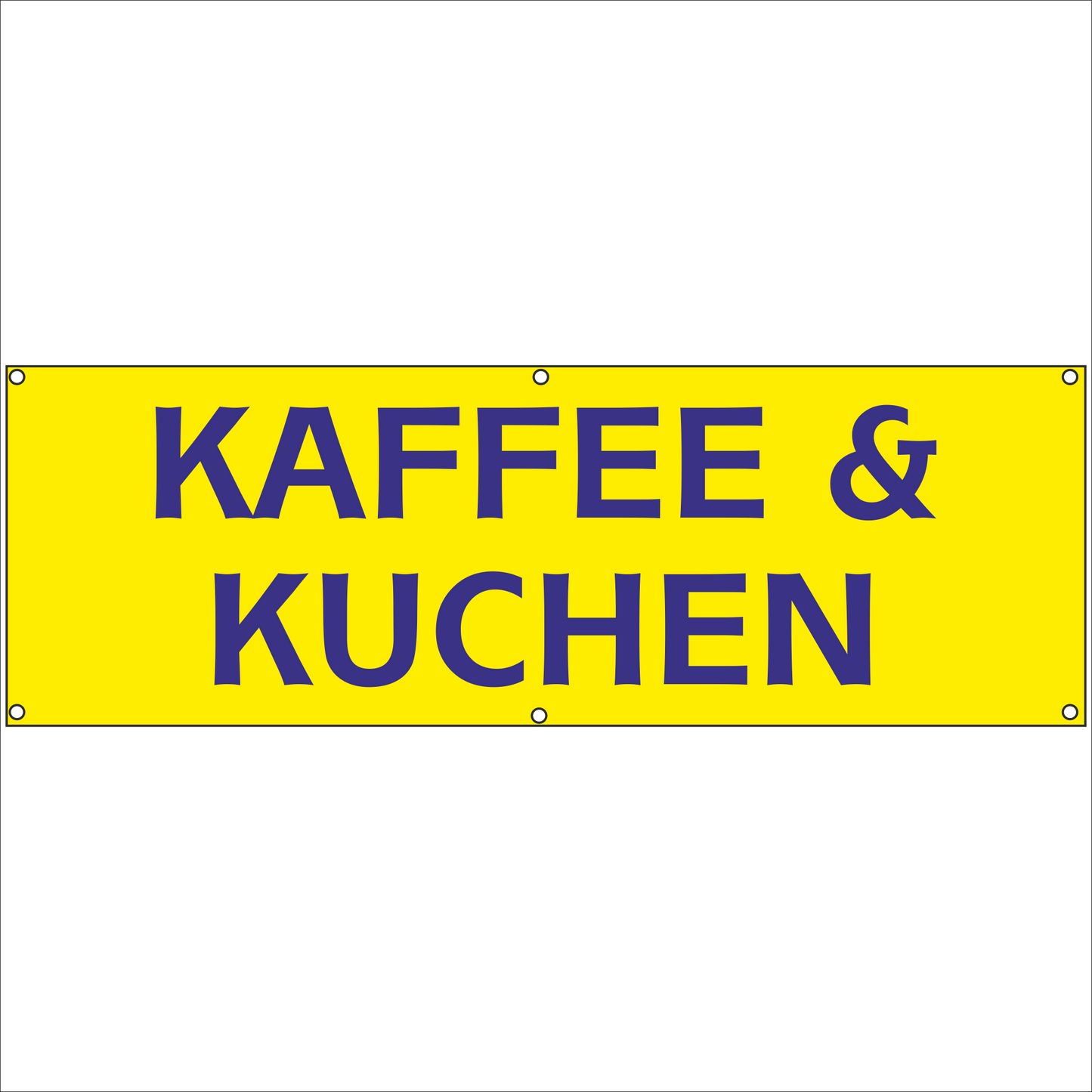 Werbeplane - Gerüstplane - p068 - KAFFEE & KUCHEN - NEU - Plane für Baustelle- Garten- Zaun oder Veranstaltung