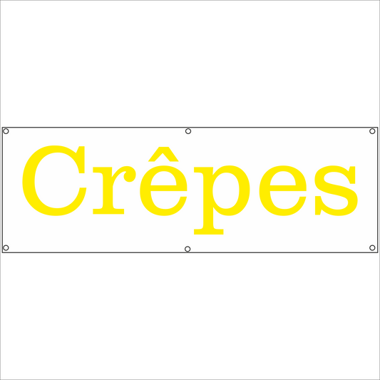 Werbeplane - Gerüstplane - p070 - CREPES - NEU - Plane für Baustelle- Garten- Zaun oder Veranstaltung