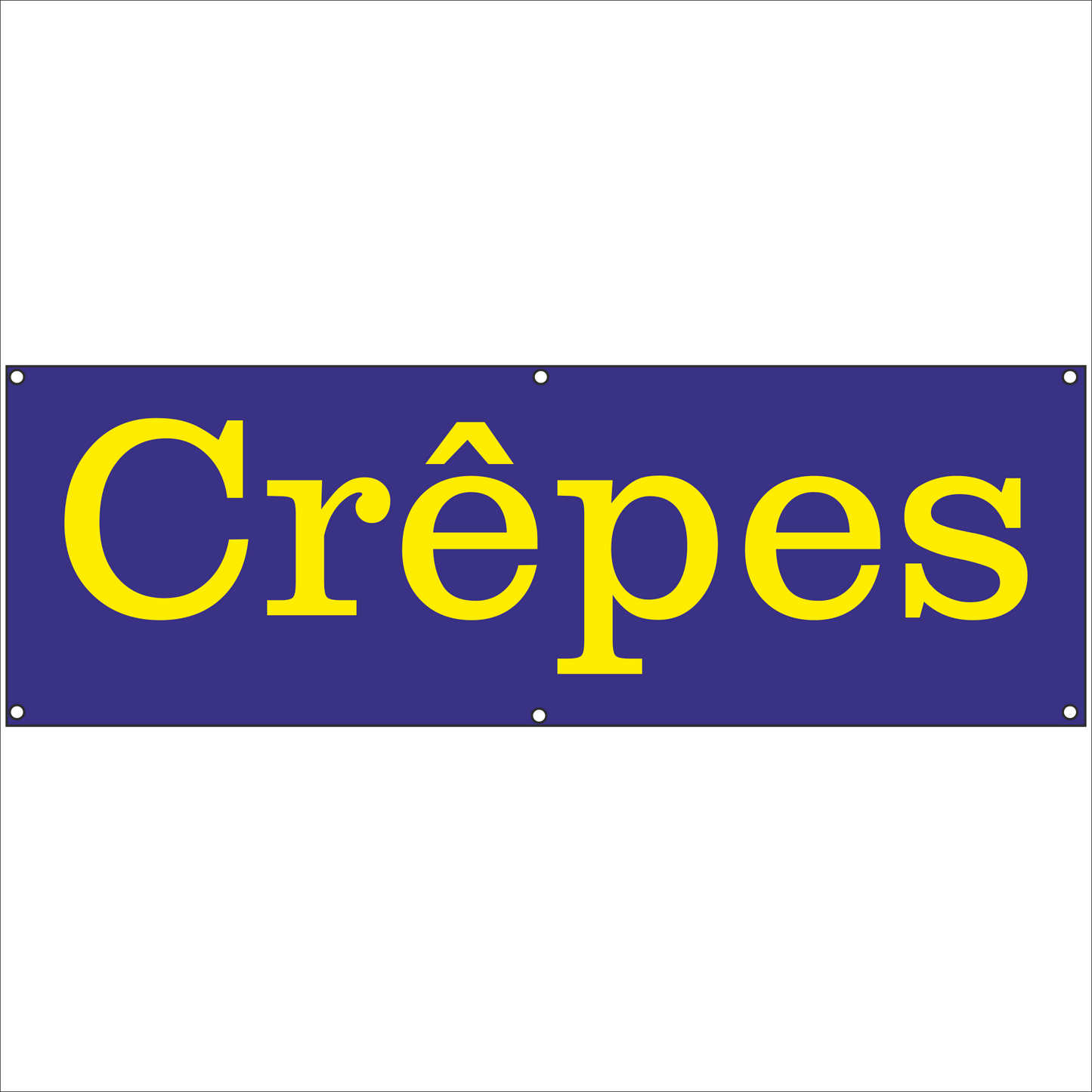 Werbeplane - Gerüstplane - p070 - CREPES - NEU - Plane für Baustelle- Garten- Zaun oder Veranstaltung