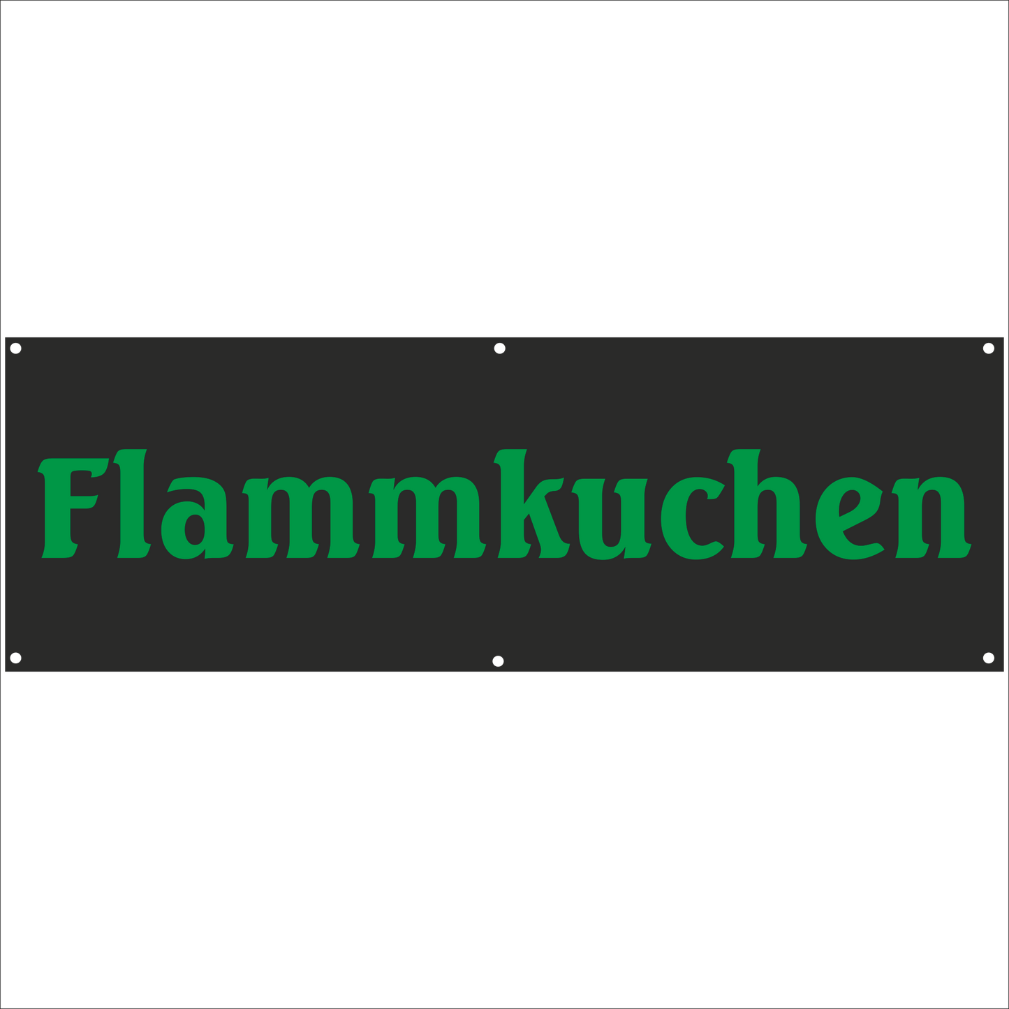 Werbeplane - Gerüstplane - p073 - Flammkuchen - NEU - Plane für Baustelle- Garten- Zaun oder Veranstaltung