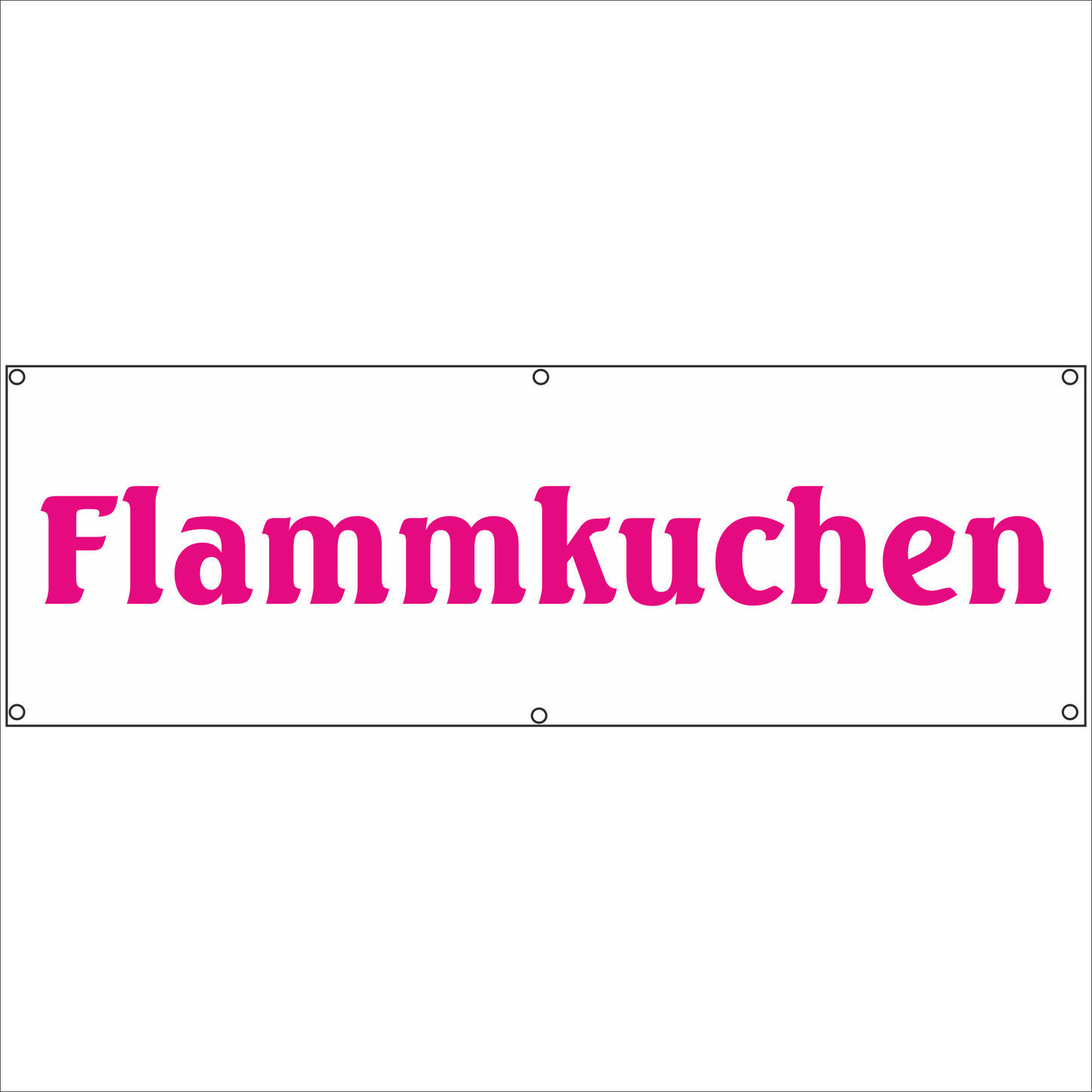 Werbeplane - Gerüstplane - p073 - Flammkuchen - NEU - Plane für Baustelle- Garten- Zaun oder Veranstaltung