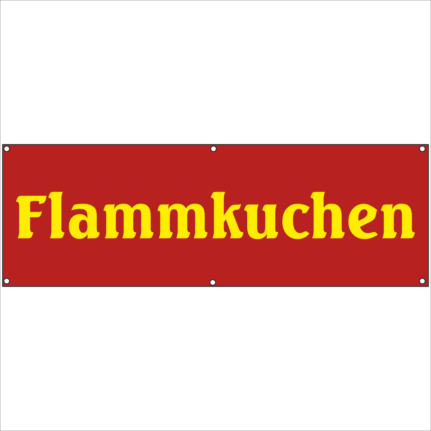 Werbeplane - Gerüstplane - p073 - Flammkuchen - NEU - Plane für Baustelle- Garten- Zaun oder Veranstaltung
