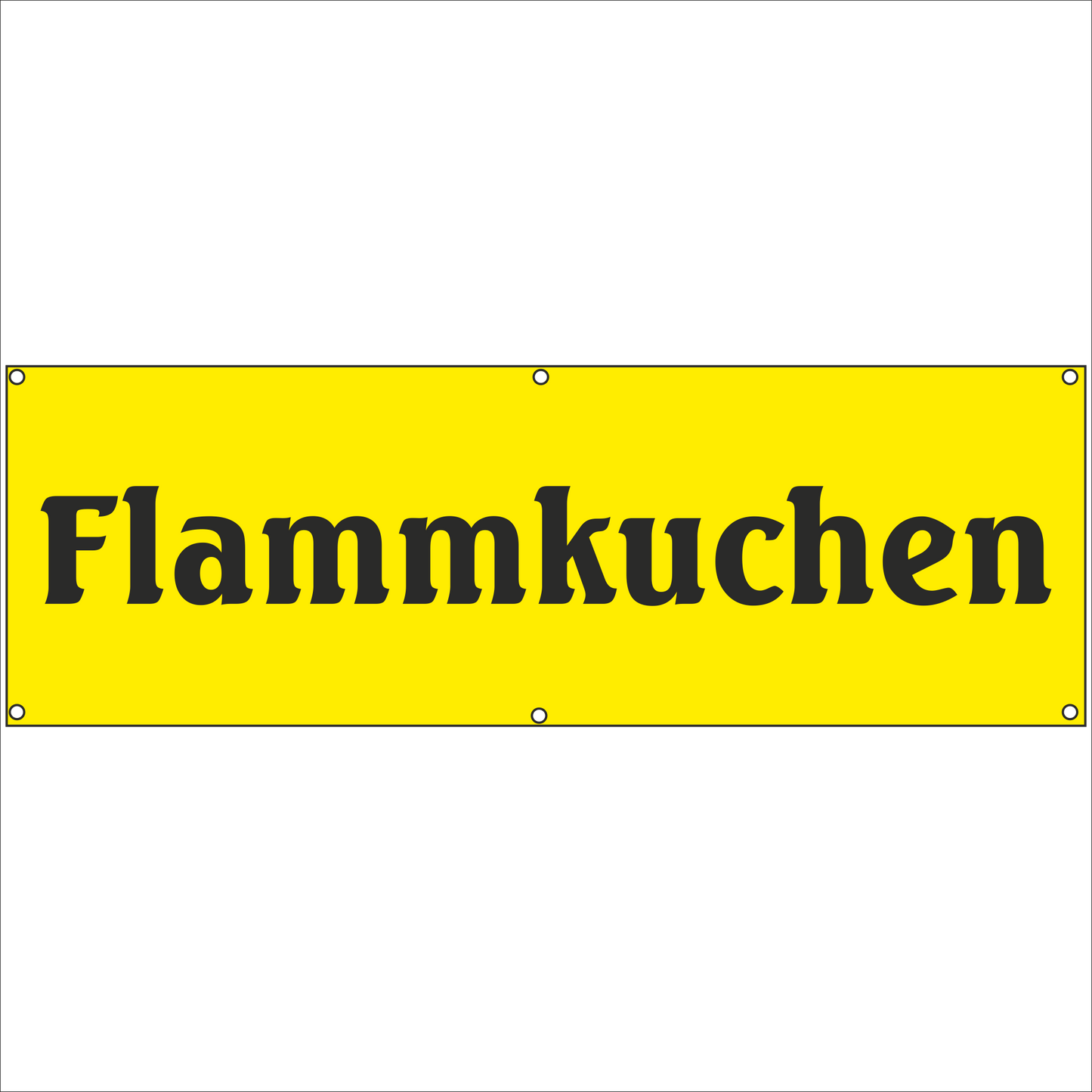 Werbeplane - Gerüstplane - p073 - Flammkuchen - NEU - Plane für Baustelle- Garten- Zaun oder Veranstaltung