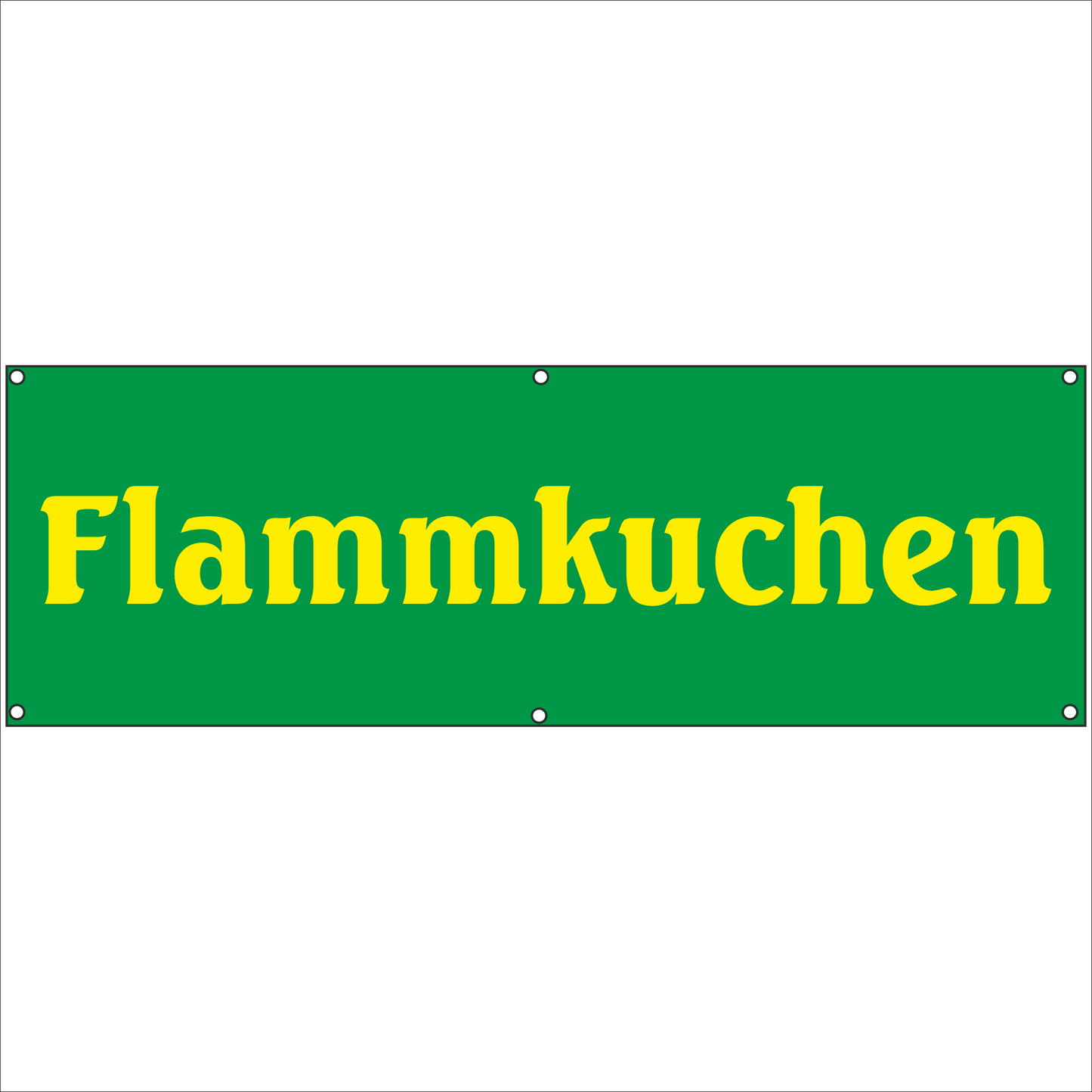 Werbeplane - Gerüstplane - p073 - Flammkuchen - NEU - Plane für Baustelle- Garten- Zaun oder Veranstaltung