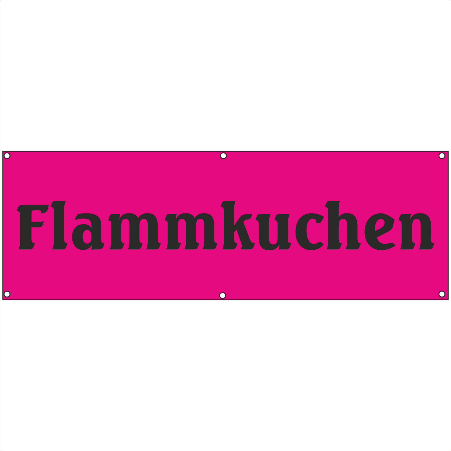 Werbeplane - Gerüstplane - p073 - Flammkuchen - NEU - Plane für Baustelle- Garten- Zaun oder Veranstaltung