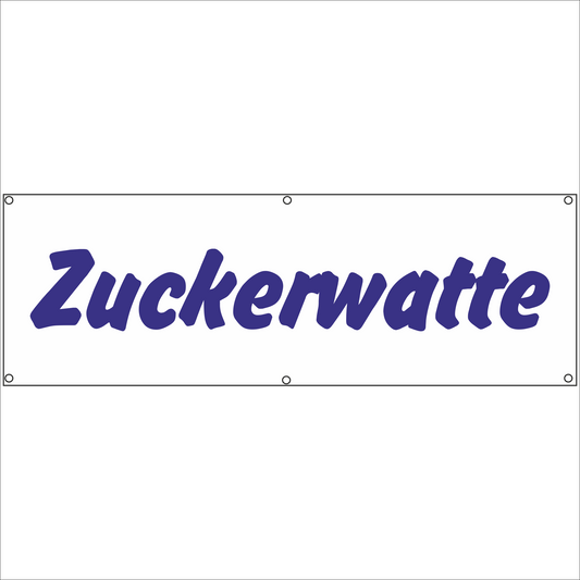 Werbeplane - Gerüstplane - p074 - Zuckerwatte - NEU - Plane für Baustelle- Garten- Zaun oder Veranstaltung