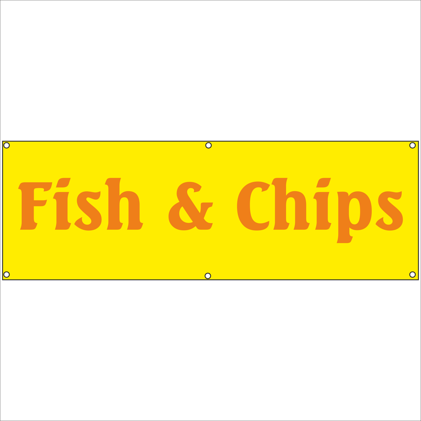 Werbeplane - Gerüstplane - p076 - Fish & Chips - NEU - Plane für Baustelle- Garten- Zaun oder Veranstaltung