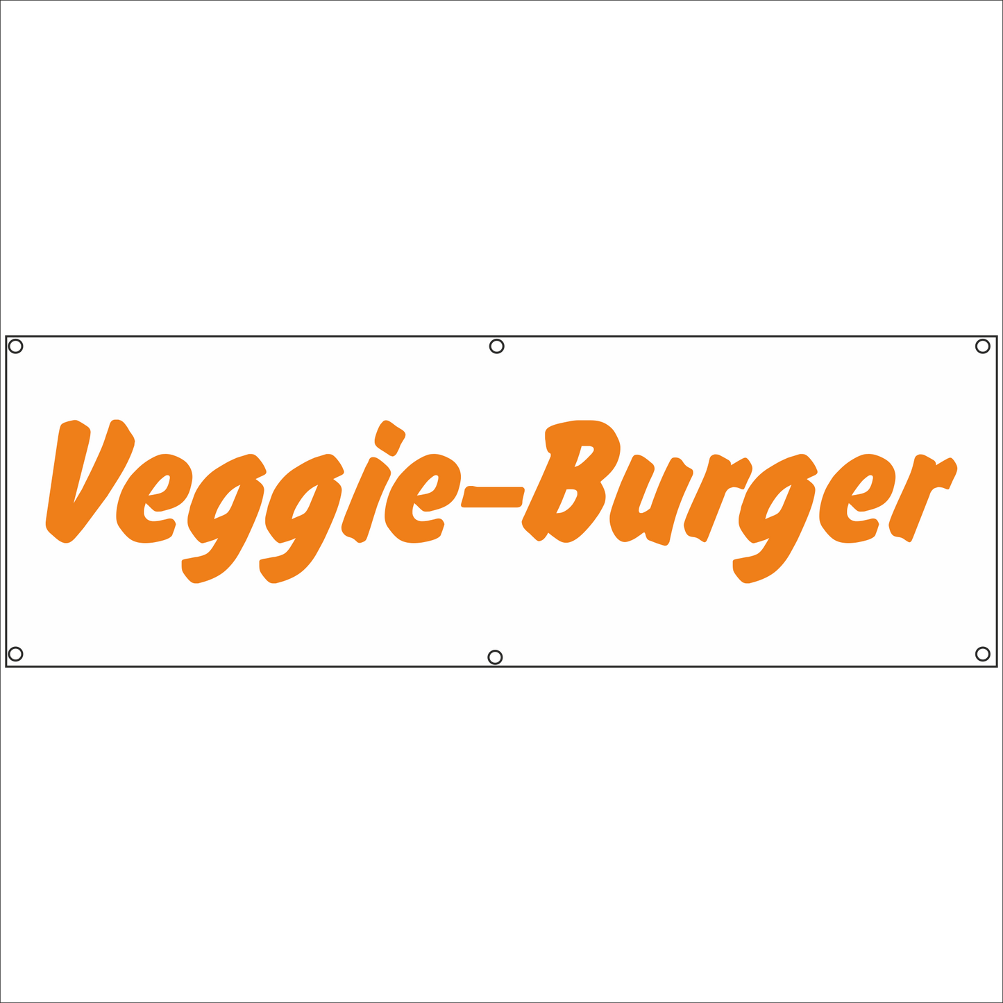 Werbeplane - Gerüstplane - p078 - Veggie-Burger - NEU - Plane für Baustelle- Garten- Zaun oder Veranstaltung