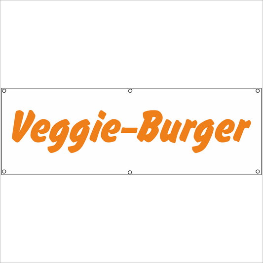 Werbeplane - Gerüstplane - p078 - Veggie-Burger - NEU - Plane für Baustelle- Garten- Zaun oder Veranstaltung