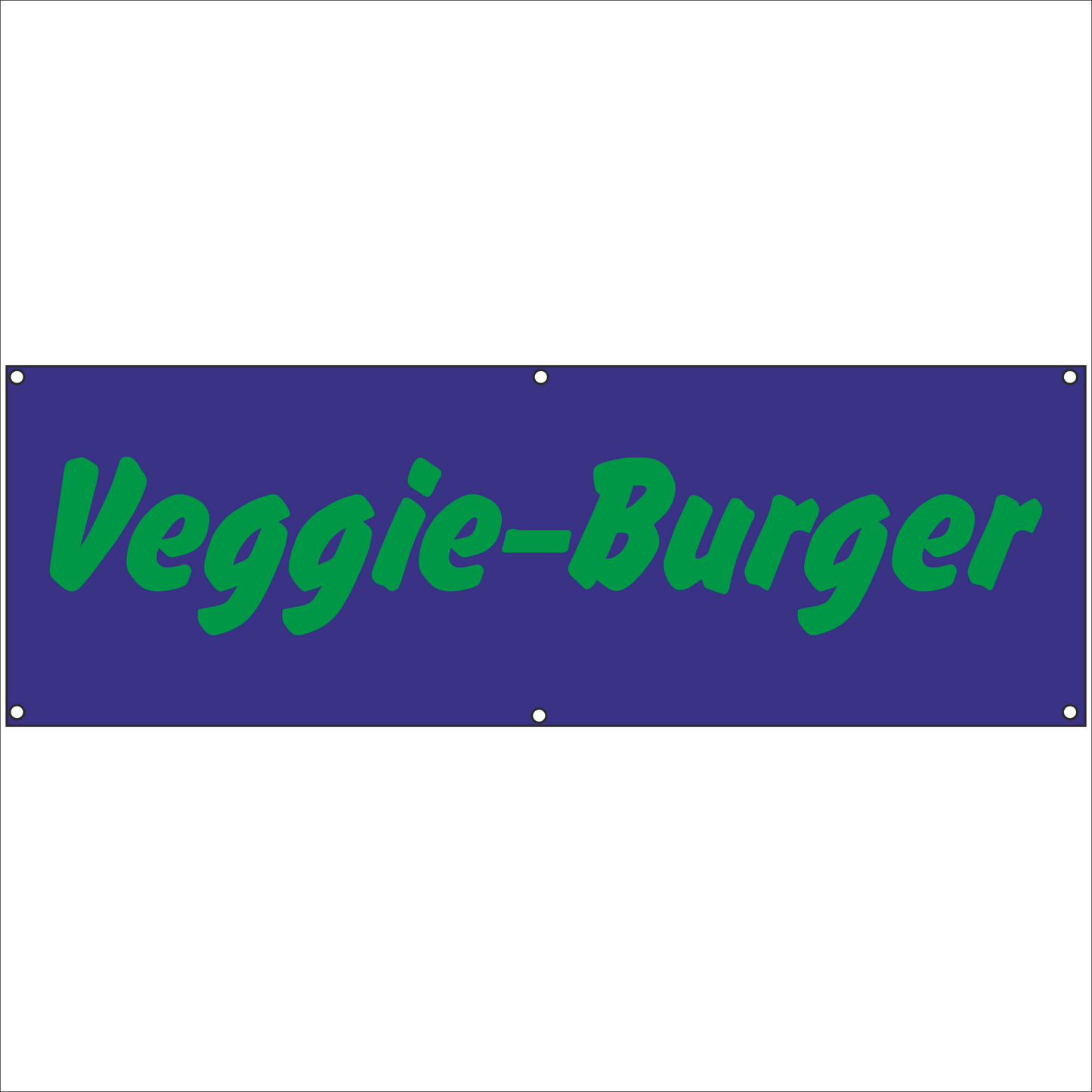 Werbeplane - Gerüstplane - p078 - Veggie-Burger - NEU - Plane für Baustelle- Garten- Zaun oder Veranstaltung